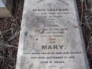Headstone of James and Mary Chapman and family