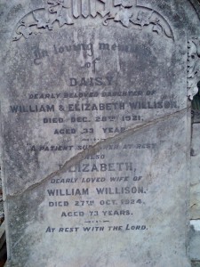 Daisy Willison, Elizabeth Willison nee Reid and William Willison Salisbury Primitive Methodist Cemetery