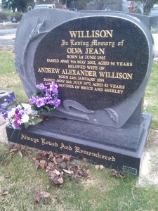 Olva Jean Willison nee Bowhey Andrew Alexander Willison Birdwood Cemetery