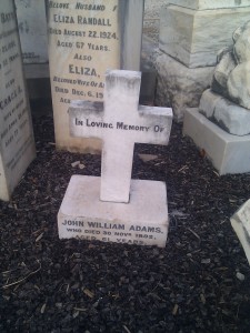 Headstone of John William Adams Jnr