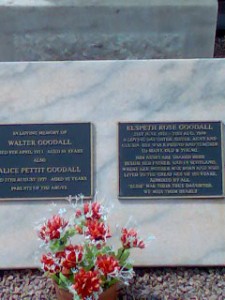 Walter Goodall, Alice Petit Goodall nee Brown and Elspeth Rose Goodall Hindmarsh Cemetery