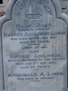 Mary Jane Lihou Harper Adolphus Lihou Archibald A Lihou Hindmarsh Cemetery Adelaide