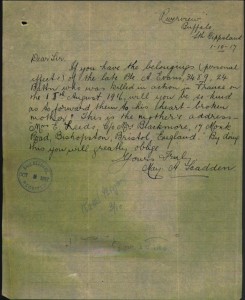 May Alice Scadden's letter to the AIF