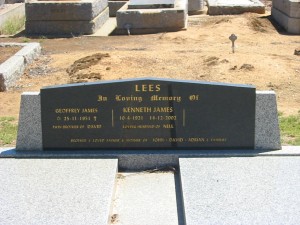 Geoffrey James Lees Kenneth James Lees Elmore Cemetery