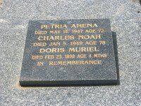 Petria Anena Wigley nee Hendricksen Charles Noah Wigley Doris Muriel Wigley Bendigo Cemetery